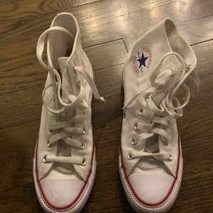 Converse white high top chuck taylors